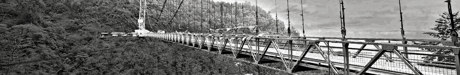 BRIDGES ROPEWAYS Black and White image of Bridge